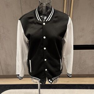 Classic Black and White Varsity Jacket